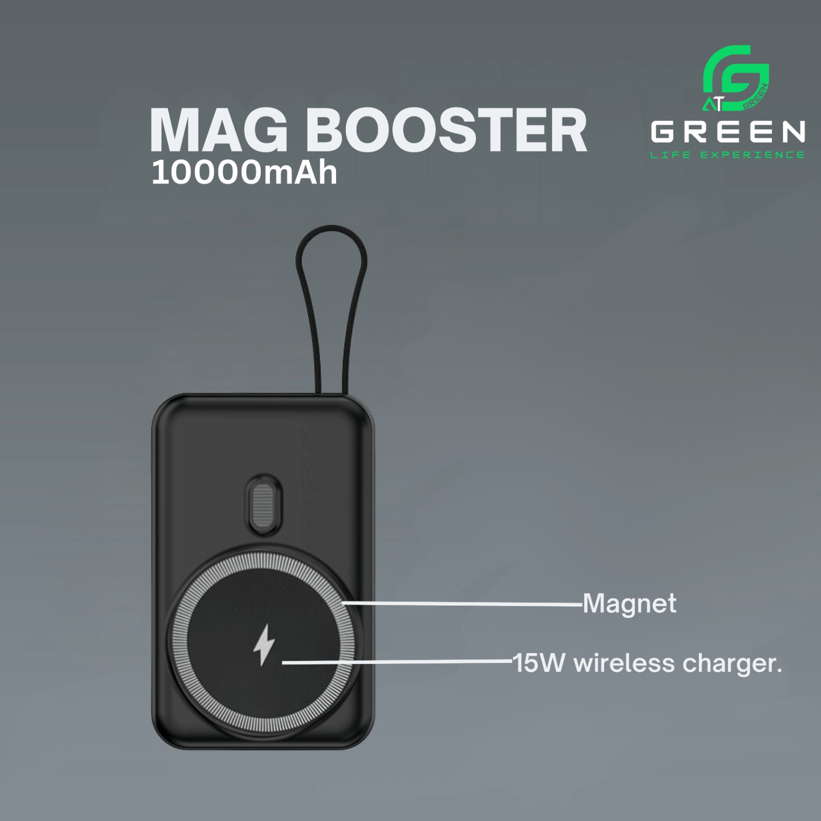 Green Mag Booster 10,000mAh Powerbank – MagSafe, Wireless & Super Fast Charging 2