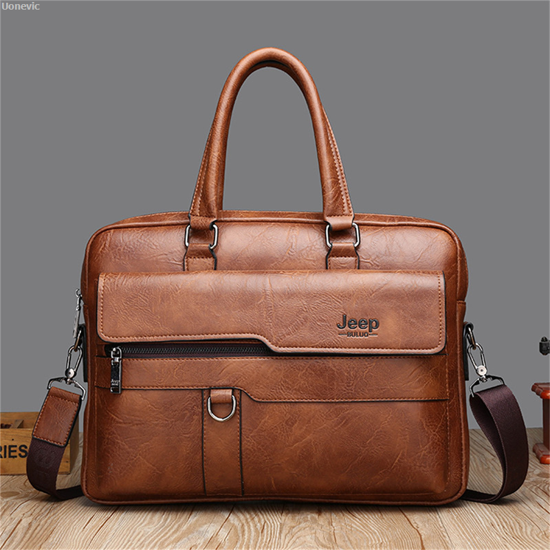 Uonevic Queen Leather Laptop Briefcase – High Quality Men’s Business Shoulder Bag 3