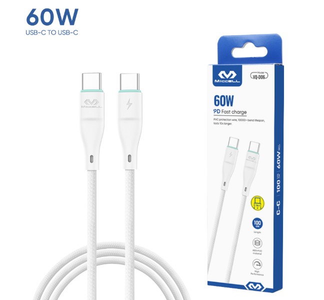  𝟏𝟎𝟎% 𝐎𝐫𝐢𝐠𝐢𝐧𝐚𝐥 𝐌𝐢𝐜𝐜𝐞𝐥𝐥 𝟔𝟎𝐖 𝐂 𝐭𝐨 𝐂 𝐅𝐚𝐬𝐭 𝐂𝐡𝐚𝐫𝐠𝐢𝐧𝐠 𝐂𝐚𝐛𝐥𝐞 (𝐁𝐥𝐚𝐜𝐤) 0